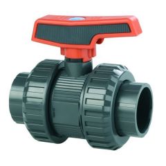 Pvc kogelkraan 2x inwendig draad 1/2"