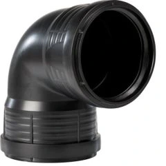 BOCHT PP AFVOER 88 GRADEN 50 MM MANCHET ZWART