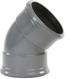 PVC BOCHT AFVOER 45 GRADEN 400 MM MANCHET