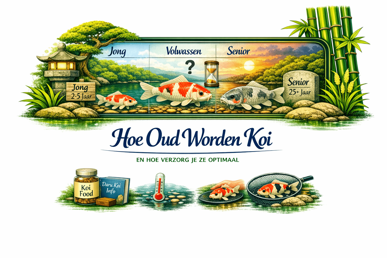 Hoe oud worden koi en hoe verzorg je ze optimaal