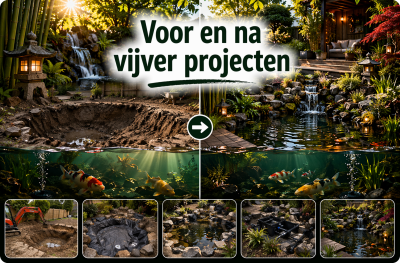 Voor en na vijver projecten