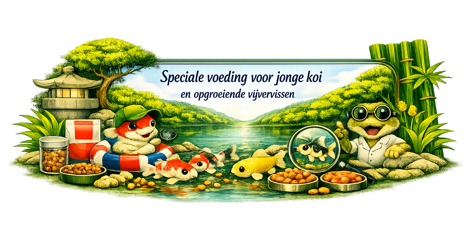 Speciale voeding voor jonge koi en opgroeiende vijvervissen