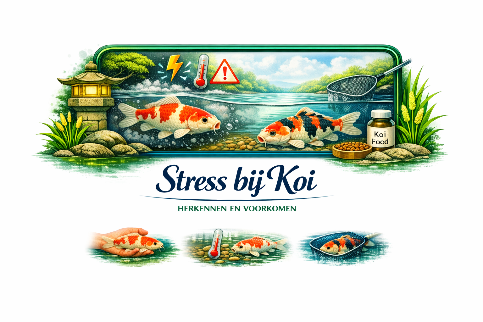Stress bij koi herkennen en voorkomen