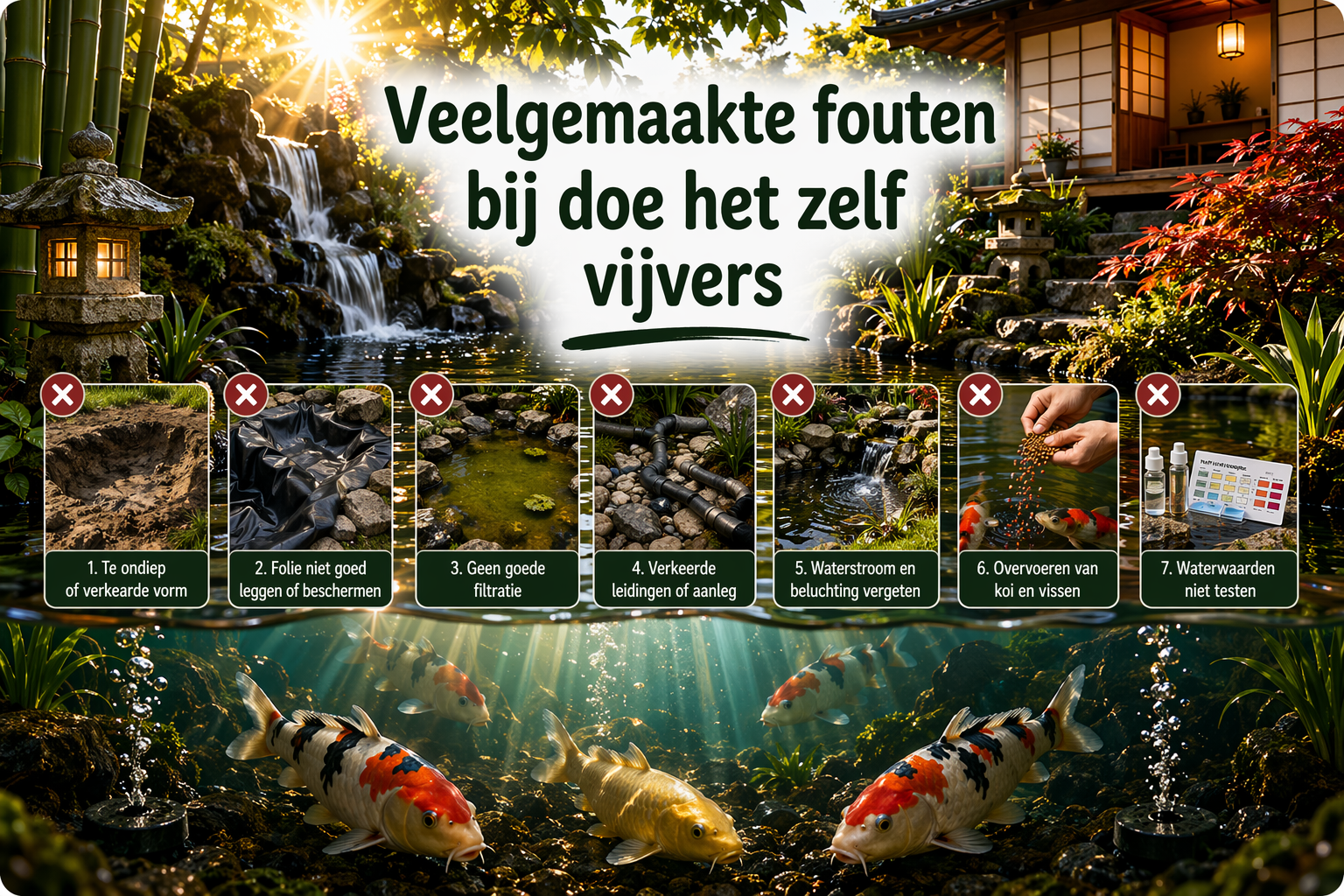 Veelgemaakte fouten bij doe het zelf vijvers