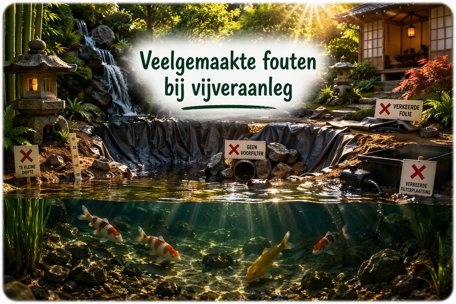 Veelgemaakte fouten bij vijveraanleg