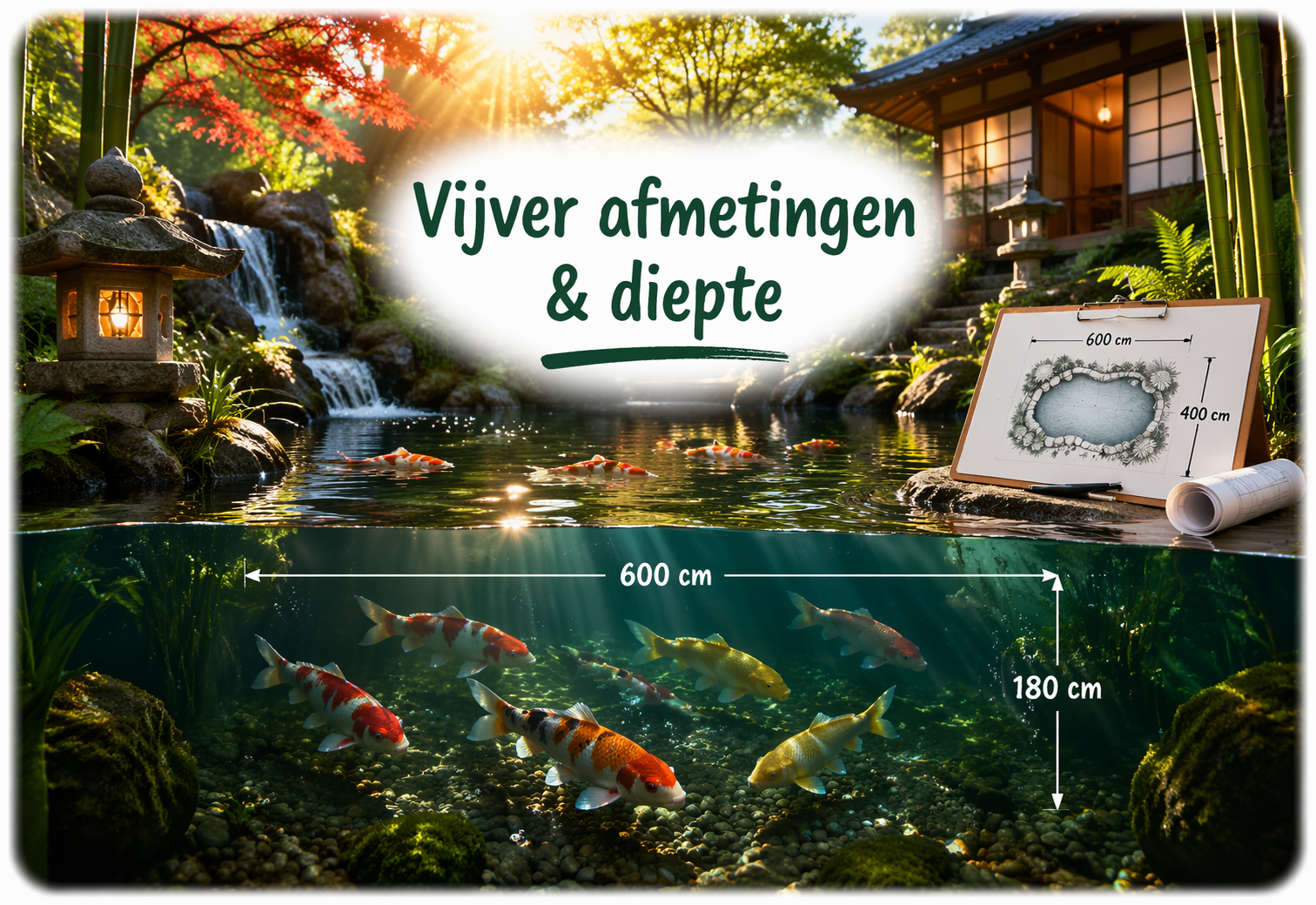 Vijver afmetingen & diepte