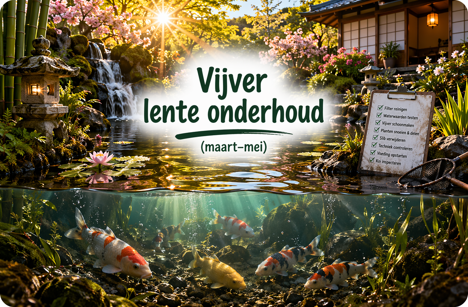 Vijver lente onderhoud (maart–mei)