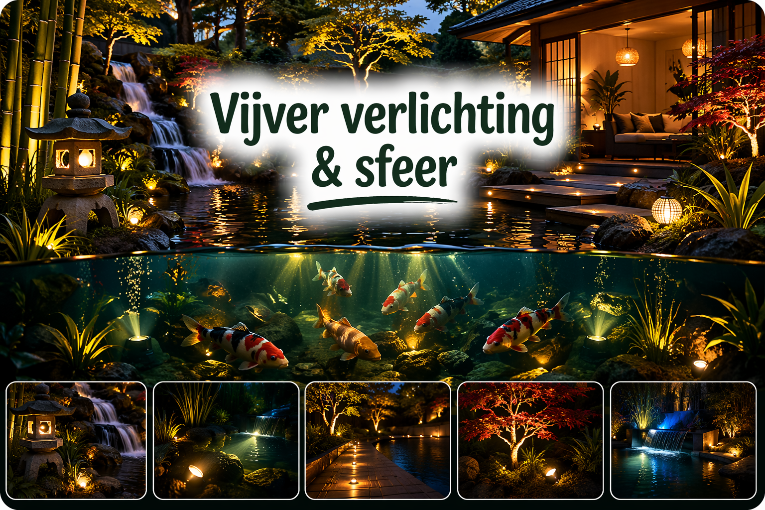 Vijver verlichting & sfeer