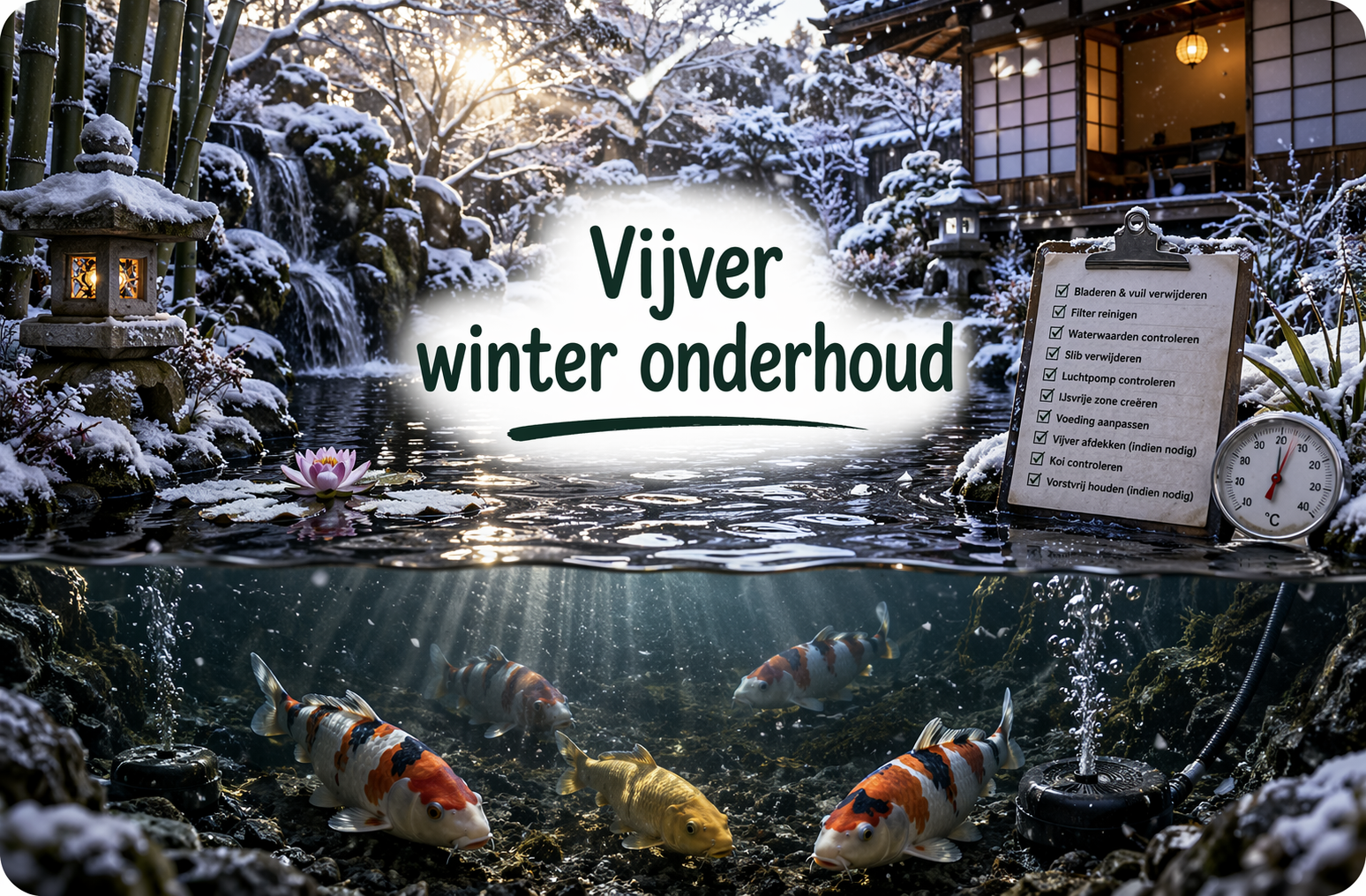 Vijver winter onderhoud