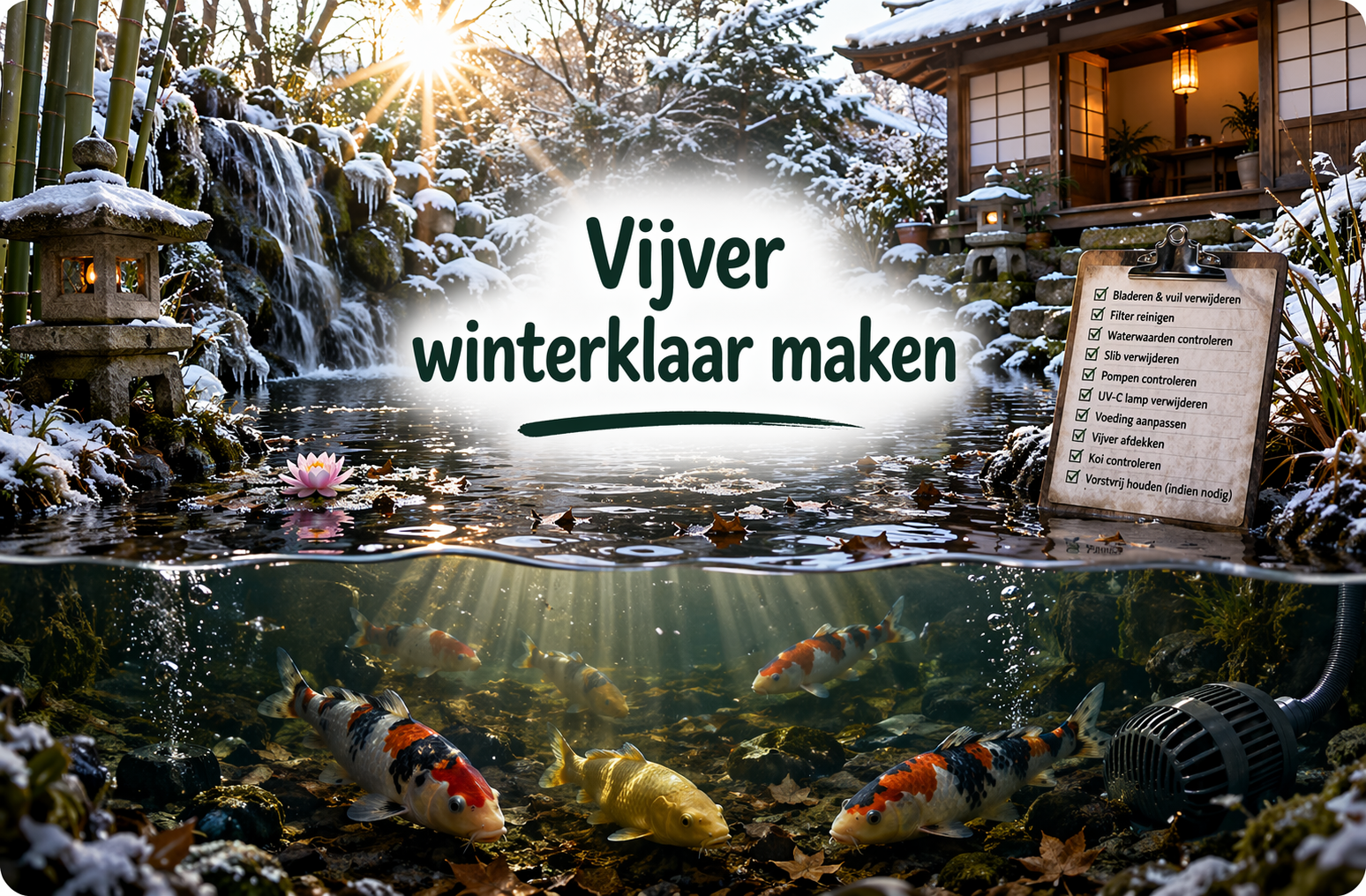 Vijver winterklaar maken