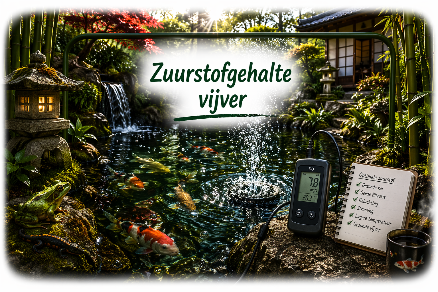 Zuurstofgehalte vijver